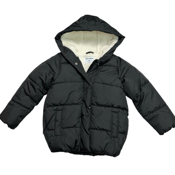 Old Navy Kids unisex Black Puffer Jacket size 6/7 - Picture 1 of 6